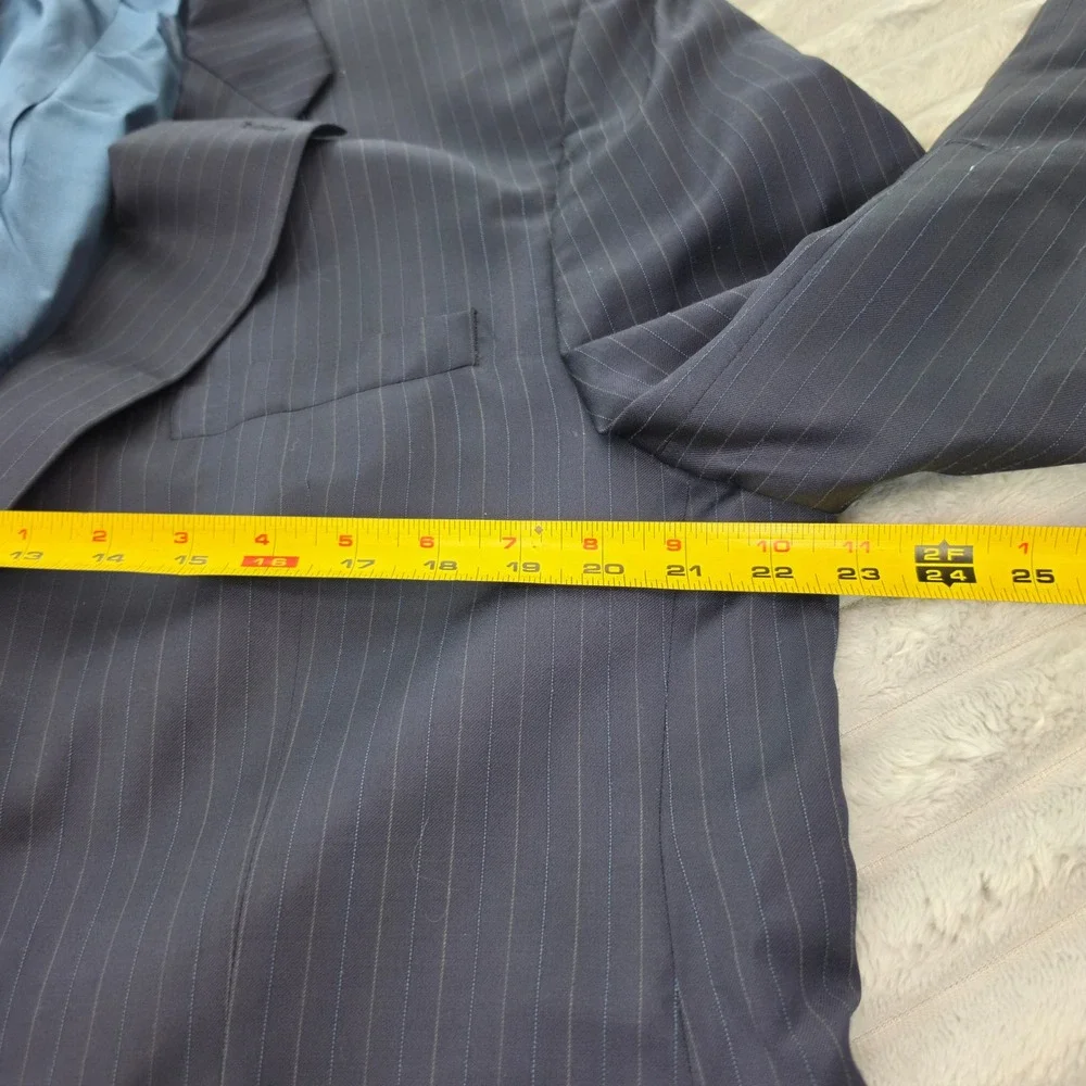 Ralph Ralph Lauren Mens Navy Blue Pinstripe 2 Piece Suit 44R 38W x 30L Canada